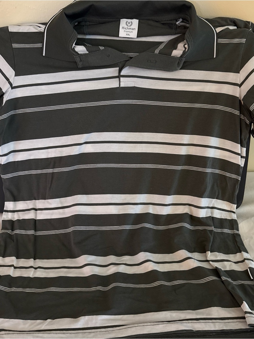 Richman Premium Striped Polo Shirt - Green & White